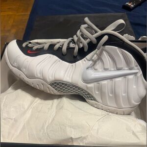 Nike Foamposite Pro White and Black Sneakers